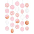 Rose Gold & Blush Foil Hot Stamped Hanging Circles Decorations 5pk