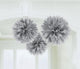 Amscan_OO Decorations - Decorative Fans, Pom Poms & Lanterns Silver Bright Royal Blue Fluffy Tissue Decorations 40cm 3Pk
