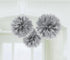Silver Fluffy Tissue Decorations 40cm 3Pk