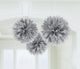 Amscan_OO Decorations - Decorative Fans, Pom Poms & Lanterns Silver Rainbow Fluffy Tissue Decorations 40cm 3Pk