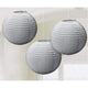 Amscan_OO Decorations - Decorative Fans, Pom Poms & Lanterns Silver Rainbow Round Paper Lanterns 3pk 24cm