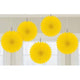 Amscan_OO Decorations - Decorative Fans, Pom Poms & Lanterns Yellow Rainbow Mini Fan Decorations 6in 5pk