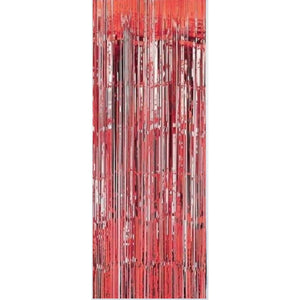 Amscan_OO Decorations - Door Covers & Curtains Red Metallic Curtain 91.4cm x 2.43m Each