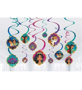Amscan_OO Decorations - Hanging Swirls Aladdin Hanging Swirl Decorations 12pk