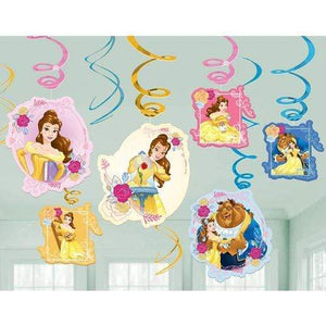 Amscan_OO Decorations - Hanging Swirls Beauty & The Beast Swirls Decorations 12pk