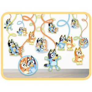 Decorations - Hanging Swirls Bluey Spiral Decorations Value Pack 12Pk