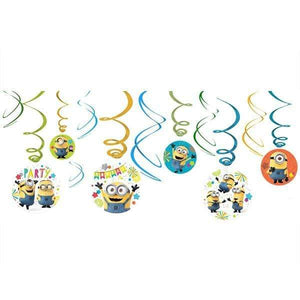 Amscan_OO Decorations - Hanging Swirls Despicable Me Swirls Hanging Decorations 12pk