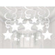 Amscan_OO Decorations - Hanging Swirls Frosty White Silver Shooting Stars Foil Mega Value Pack Swirl Decorations 30pk