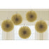 Gold Mini Fan Decorations 6in 5pk