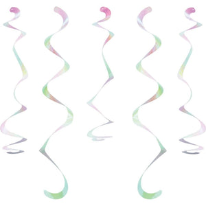 Amscan_OO Decorations - Hanging Swirls Iridescent Foil Dizzy Danglers Hanging Swirls 10pk