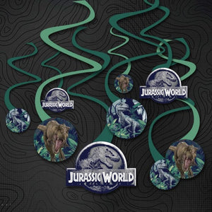 Decorations - Hanging Swirls Jurassic Into The Wild Hanging Spiral Swirls Decorations 12pk