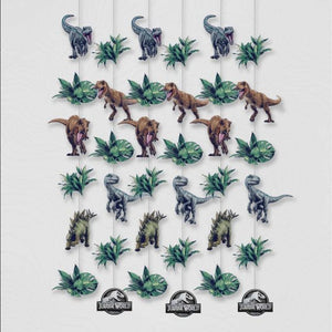 Decorations - Hanging Swirls Jurassic Into The Wild Hanging String Decorations 2.13m 6pk