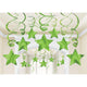 Amscan_OO Decorations - Hanging Swirls Kiwi Caribbean Blue Shooting Stars Foil Mega Value Pack Swirl Decorations 30Pk