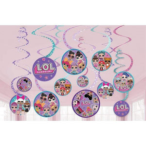 Amscan_OO Decorations - Hanging Swirls LOL Surprise Spiral Swirl Hanging Decorations 12pk