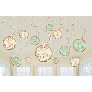Amscan_OO Decorations - Hanging Swirls Mint to Be Hanging Spiral Decorations 12pk