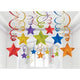 Amscan_OO Decorations - Hanging Swirls Multi-Coloured Caribbean Blue Shooting Stars Foil Mega Value Pack Swirl Decorations 30Pk