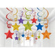 Amscan_OO Decorations - Hanging Swirls Multi-Coloured Jet Black Shooting Stars Plastic Mega Value Pack Swirl Decorations 30pk