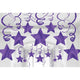 Amscan_OO Decorations - Hanging Swirls New Purple Bright Pink Shooting Stars Foil Mega Value Pack Swirl Decorations 30pk