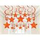 Amscan_OO Decorations - Hanging Swirls Orange Peel Bright Pink Shooting Stars Foil Mega Value Pack Swirl Decorations 30pk