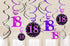 Pink Celebration 18th Swirls Hanging Decorations 12pk