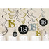Sparkling Celebration 18th Swirls Hanging Decorations 12pk