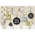 Sparkling Celebration 21st Swirls Hanging Decorations 12pk