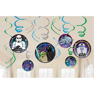 Amscan_OO Decorations - Hanging Swirls Star Wars Galaxy Swirl Decorations 12pk