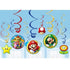 Super Mario Brothers Swirl Hanging Decorations 12pk