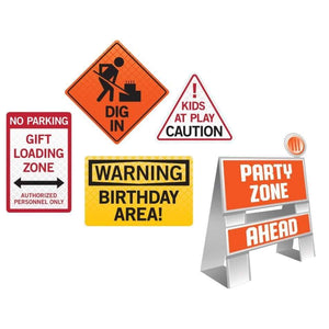 Amscan_OO Decorations - Props Big Dig Construction Decorating Kit Easel & Wall Signs 5pk