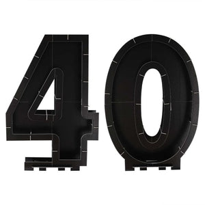 Decorations - Props Champagne Noir Black 40th Balloon Mosaic Frame Decoration