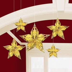 Amscan_OO Decorations - Props Glitz & Glam Metallic Star Decoration 20cm 5pk