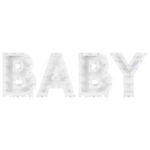 Decorations - Props Hello Baby Baby White Balloon Mosaic 4pk