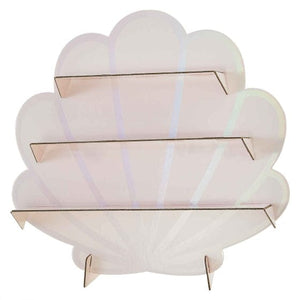 Decorations - Props Mermaid Pink & Iridescent Shells Shaped Treat Stand 43cm x 40cm Each