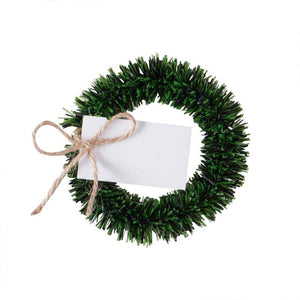 Decorations - Props Rustic Christmas Wreath Place Cards 8.5cm 4pk