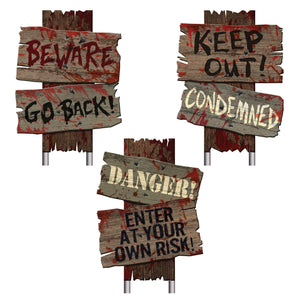 Amscan_OO Decorations - Yard Signs Cemetery Sidewalk Signs 22cm x 30cm 3pk