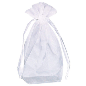 Amscan_OO Games & Favors - Favor Boxes, Shreds, Treat & Loot Bags Box Bottom Container White Organza 14cm x 10cm 12pk