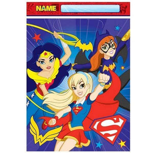 Amscan_OO Games & Favors - Favor Boxes, Shreds, Treat & Loot Bags DC Super Hero Girls Plastic Loot Bag 23cm 8pk