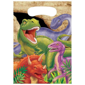Amscan_OO Games & Favors - Favor Boxes, Shreds, Treat & Loot Bags Dino Blast Loot Bags 22cm 8pk