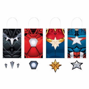 Amscan_OO Games & Favors - Favor Boxes, Shreds, Treat & Loot Bags Marvel Avengers Powers Unite Create Your Own Paper Kraft Bags 8pk