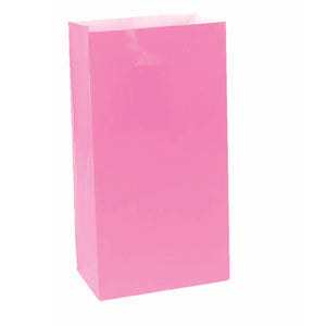 Amscan_OO Games & Favors - Favor Boxes, Treat & Loot Bags Bright Pink Large Paper Bags 25cm x 13cm 12pk