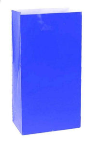 Amscan_OO Games & Favors - Favor Boxes, Treat & Loot Bags Bright Royal Blue Large Paper Bags 25cm x 13cm 12pk