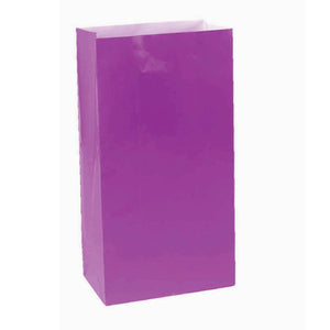 Amscan_OO Games & Favors - Favor Boxes, Treat & Loot Bags New Purple Large Paper Bags 25cm x 13cm 12pk