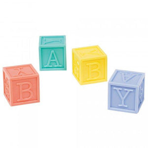 Amscan_OO Games & Favors - Favors, Activity Kit & Stickers Baby Shower Baby Multi-Coloured Plastic Blocks 3cm 4pk