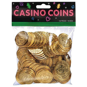 Amscan_OO Games & Favors - Favors, Activity Kit & Stickers Casino Place Your Bets Plastic Gold Coins 19cm 144pk