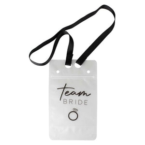 Games & Favors - Favors, Activity Kit & Stickers Hen Weekend Team Bride Hen Party Drink Pouch with Straw & Lanyard 23cm x 15cm 6pk