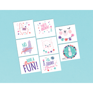 Amscan_OO Games & Favors - Favors, Activity Kit & Stickers Llama Fun Tattoo Favors 8pk