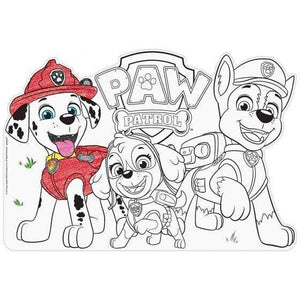 Amscan_OO Games & Favors - Favors, Activity Kit & Stickers Paw Patrol Adventures Colour In Placemats 8pk