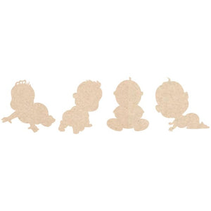 Games & Favors - Favors, Activity Kit & Stickers Ready to Pop MDF Baby Shape Favors 5cm 24pk