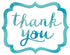 Robins-egg Blue Thank You Stickers 3cm x 3-8cm 50pk