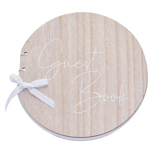 Games & Favors - Favors, Activity Kit & Stickers Sage Wedding Round Wooden Wedding Guest Book 22cm x 21cm Each